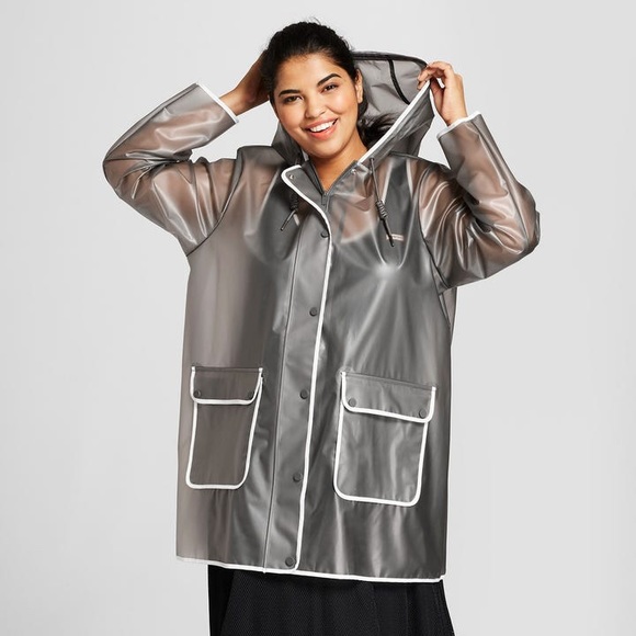 plus size transparent raincoat